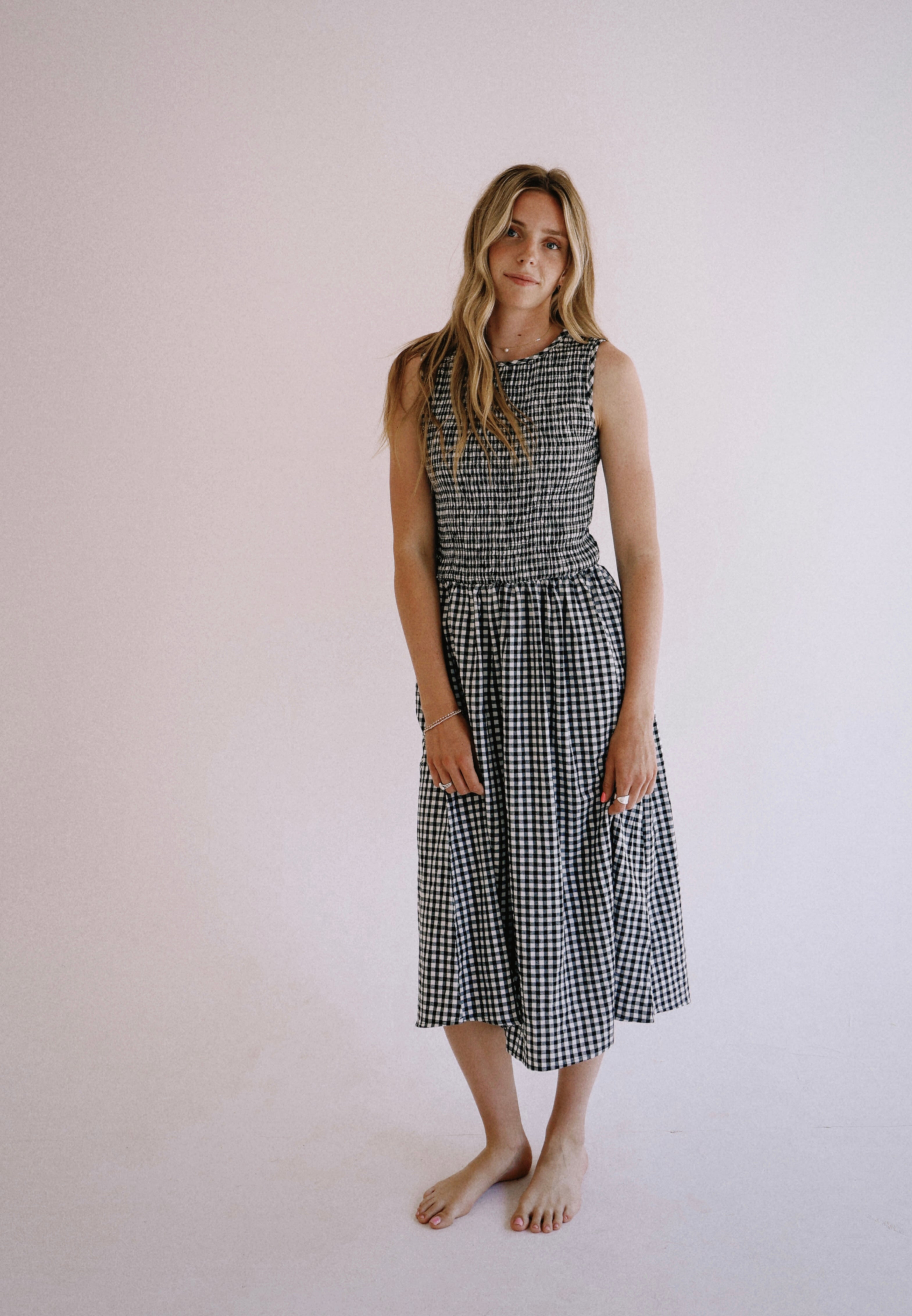 Gingham Swing Dress