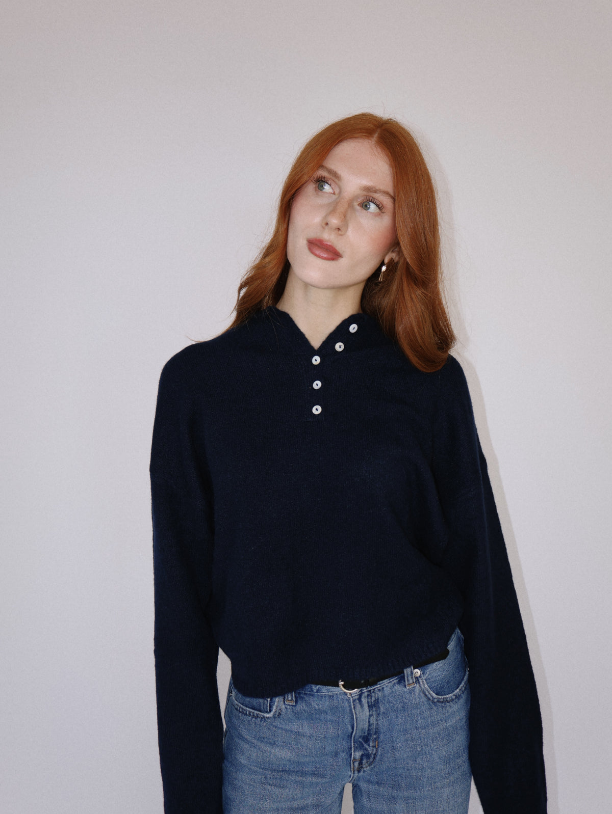 Navy Henley Pull Over