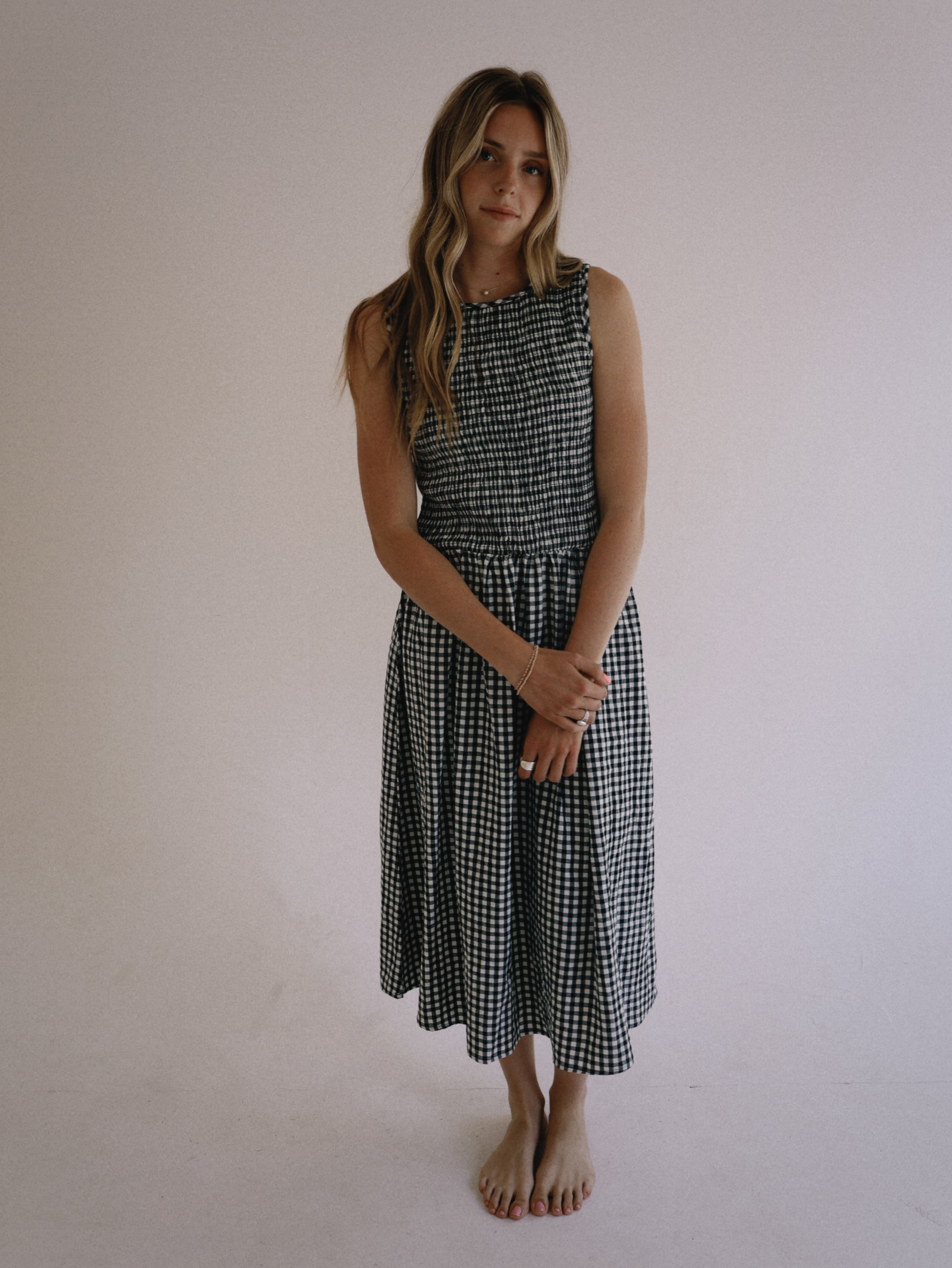 Gingham Swing Dress